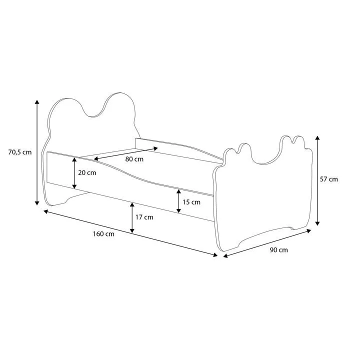 Lit enfant "TEDDY BEAR" 160x80cm + sommier + matelas-4