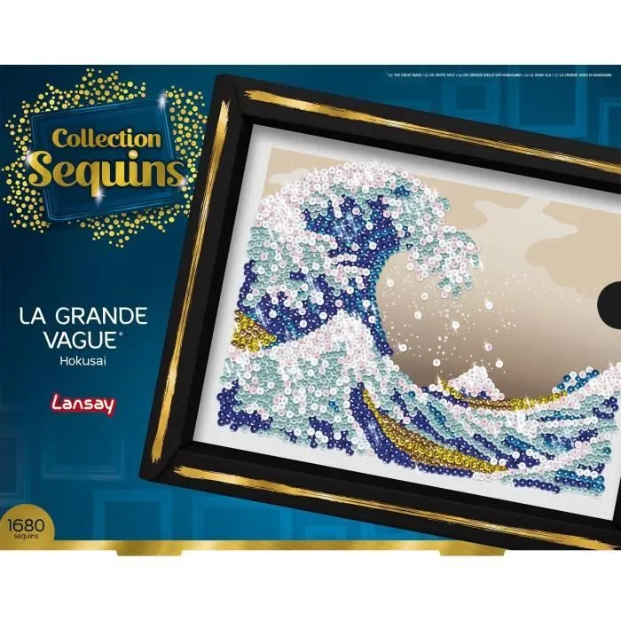 Kit loisir créatif - LANSAY - Collection Sequins - La Grande Vague - Hokusai - Dès 14 ans-4
