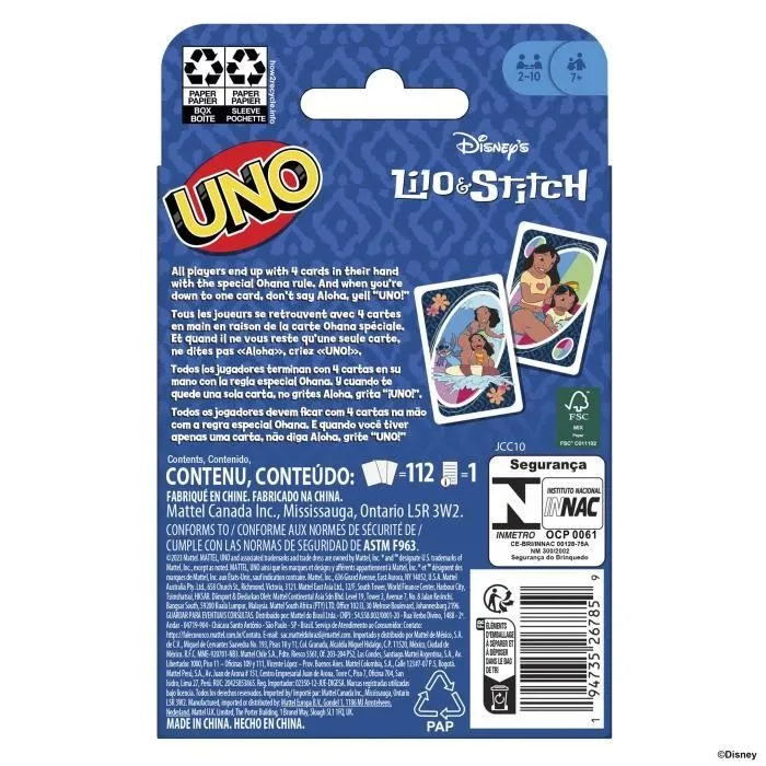 Mattel Games - Disney UNO Lilo et Stitch-Jeu de cartes pour les enfants et la famille JCC10-4