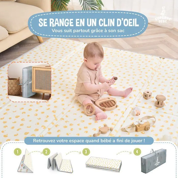 Tapis d'éveil pour bébés et enfants - 180x200x1,5cm - PURE BIG LOVE | SUPERBE BEBE-2