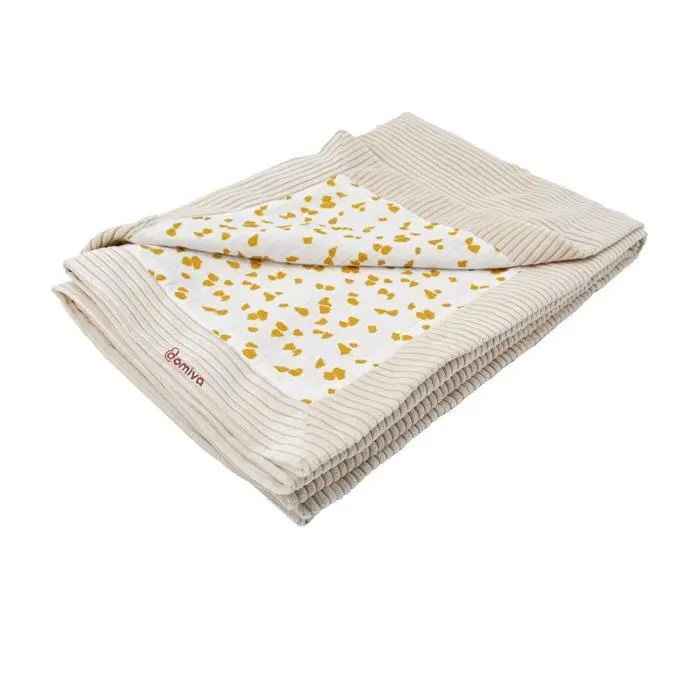 Couverture réversible esprit safari pour bébé Beige 75x100 cm-0