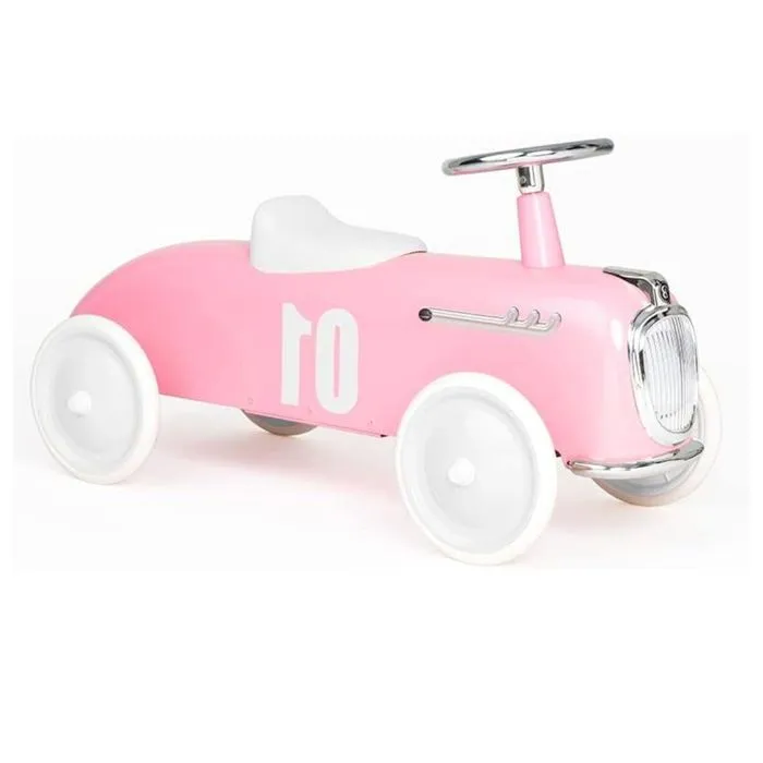 Porteur vintage rose multidirectionnel - BAGHERA - Pour enfant de 1 à 3 ans - 4 roues - Métal et caoutchouc-2