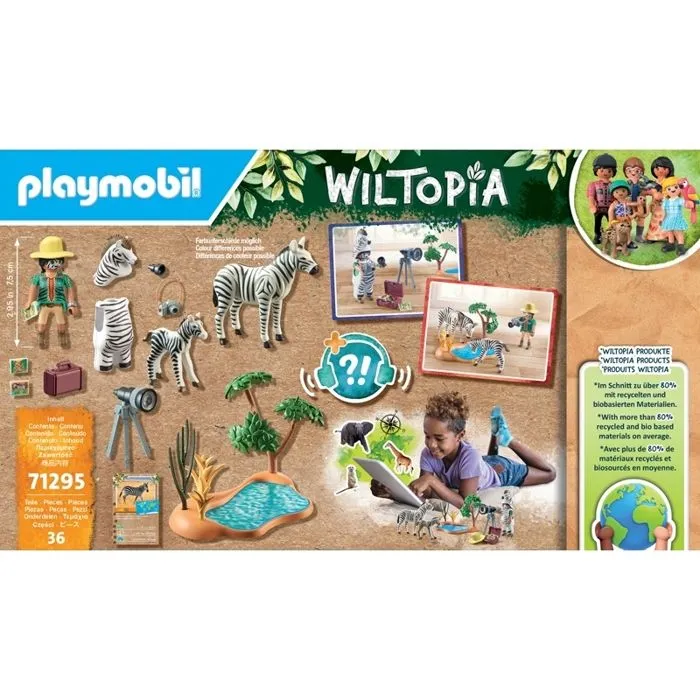 Figurine - Playmobil - Photographe Deguise et Zebres - Multicolore - 1 figurine et 2 zèbres - 3 ans et plus-2