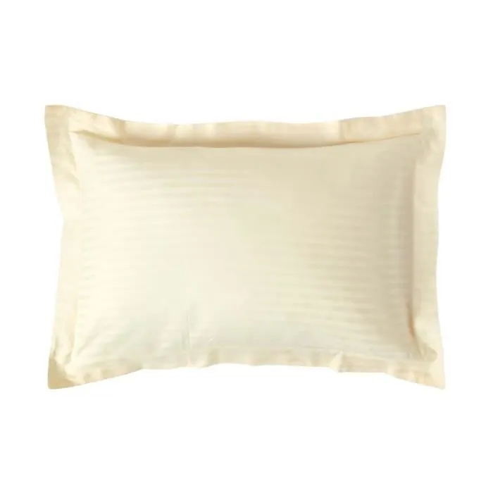 Taie d'oreiller - Satin de coton - Jaune pastel - 50 x 75 cm - 330 fils - Hypoallergénique-0