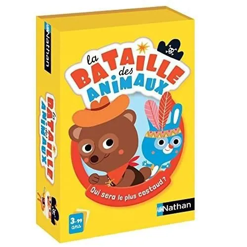 Jeu de Cartes - NATHAN - La Bataille des Animaux - Animaux rigolos - 3 ans et plus-0