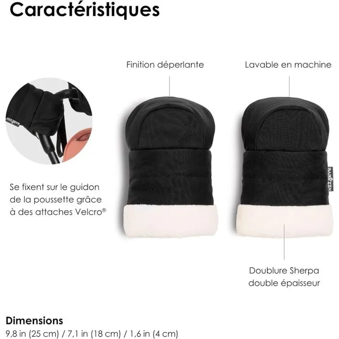 Moufles poussette - YOYO - Babyzen - Noir-2
