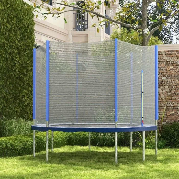 SPORTNOW Filet de remplacement pour trampolines Ø 244 cm 6 poteaux droits filet de sécurité pour trampolines, filet rond-1