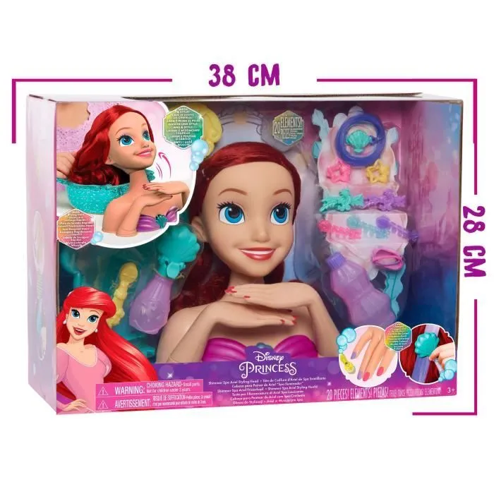 Disney Princesses - Tête à Coiffer Deluxe - Spa Ariel - Jouet Enfant avec Accessoires-3