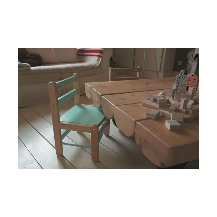 Combelle - Chaise enfant bicolore vert menthe - 33x46x27 cm-3