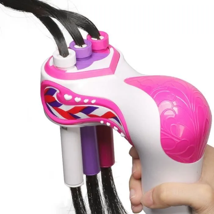 Toy coiffeur,With box--Machine à tresser les cheveux électrique automatique, bricolage à la mode, rouleau à tricoter torsadé, outils-3