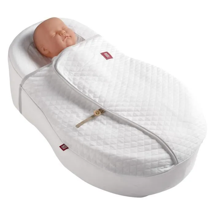 Couverture bébé Cocoonacover Léger 1,0 tog - RED CASTLE - Blanc - Fleur de coton-0