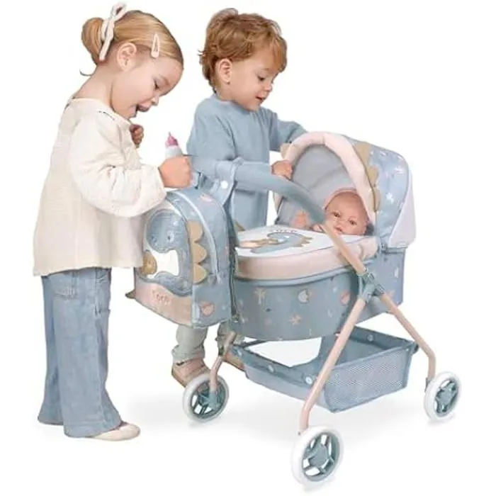 Poussette de Poupées - DE CUEVAS TOYS - Coco - 56 cm - Bleu et Blanc - Pour enfants à partir de 18 mois-1