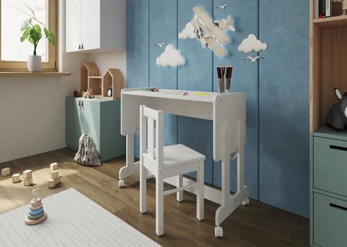 Multifonctionnel 6 en 1 Lit bébé cododo avec Matelas, roulettes 90x40cm Possibilité de Le Transformer en Coffre à Jouets, en Table-2