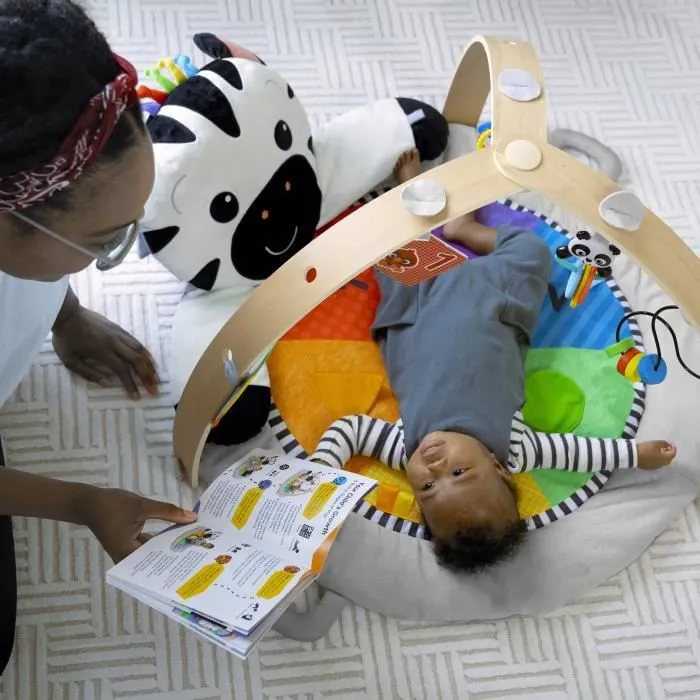BABY EINSTEIN Tapis d'éveil Ocean Explorers - Zen le Zèbre, arche de jeu en bois et jouets multisensoriels-8