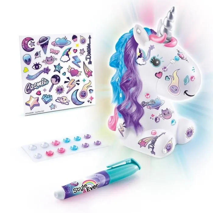 Figurine à décorer - Canal Toys - Licorne Cosmique DIY Lumineuse - Édition Collector - Stickers et Strass inclus-2