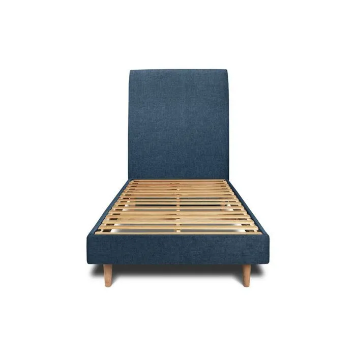 Lit 90x190cm - Bleu - Bois massif - Scandinave Moderne-1