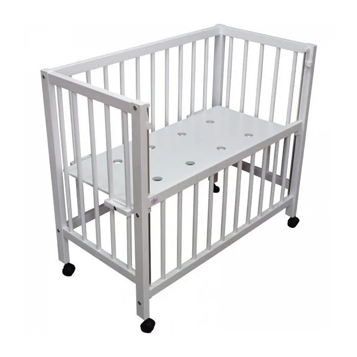Lit bébé à barreaux cododo en hêtre massif blanc 40x90 cm - tiSsi - Lit d'appoint - Mixte - Bois naturel FSC-3