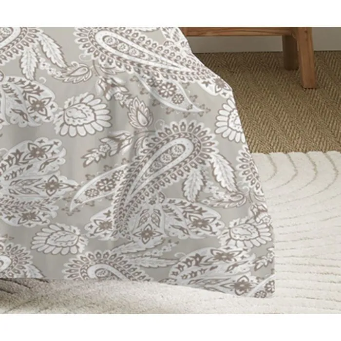 Parure de draps 4 pièces pour lit 140 x 190 cm Cachemire naturel-3