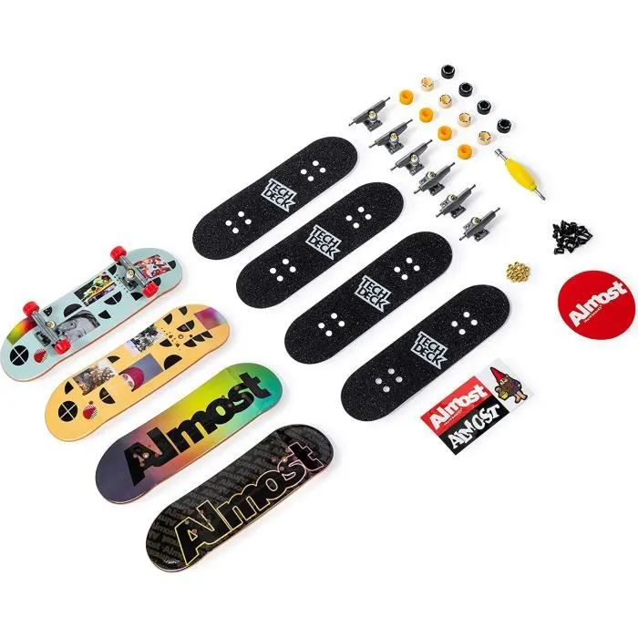 Pack 4 Finger Skates Tech Deck - Planches à roulettes à customiser 96 mm - Modèle aléatoire-1