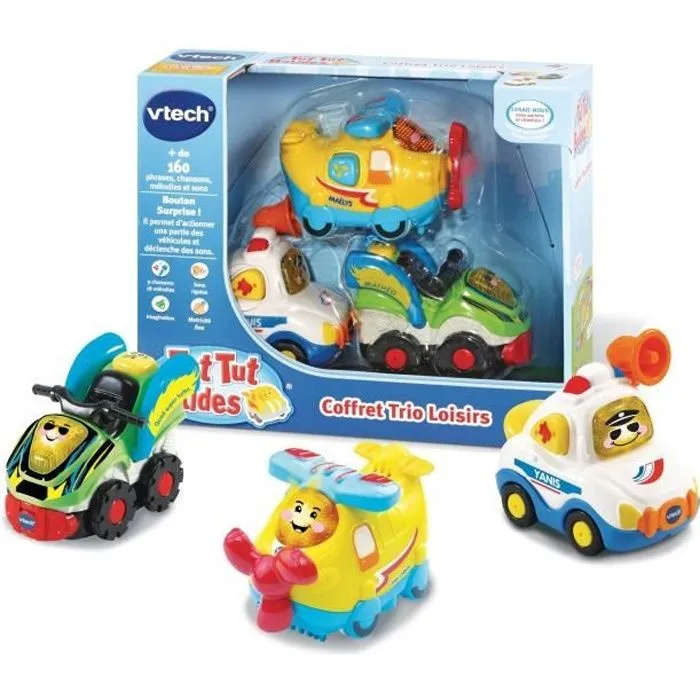 VTECH - Tut Tut Bolides - Coffret Trio Loisirs (Avion + Formule 1 + Bus) - Multicolore - Mixte - 12 mois+-0