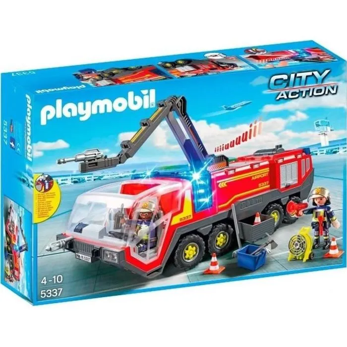 PLAYMOBIL - City Action - Pompiers avec véhicule aéroportuaire - 86 pièces - Mixte - A partir de 4 ans-0