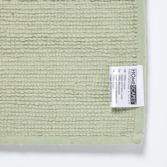 Tapis de bain - HOMESCAPES - SPA Ultra doux - Vert Sauge - 50 x 80 cm & 50 x 55 cm-3