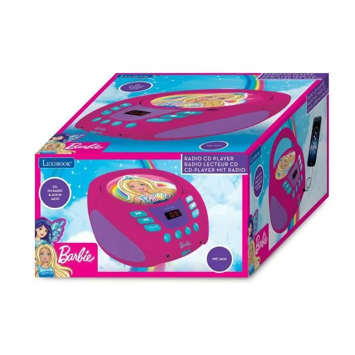 Lecteur CD portable avec prise micro Barbie-0