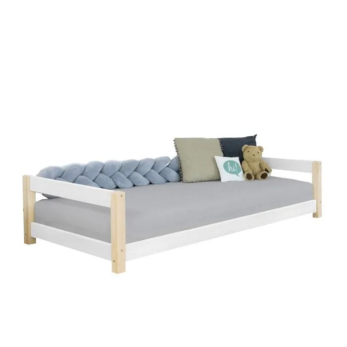 Lit enfant KIDDY 140 x 200 blanc et naturel-0