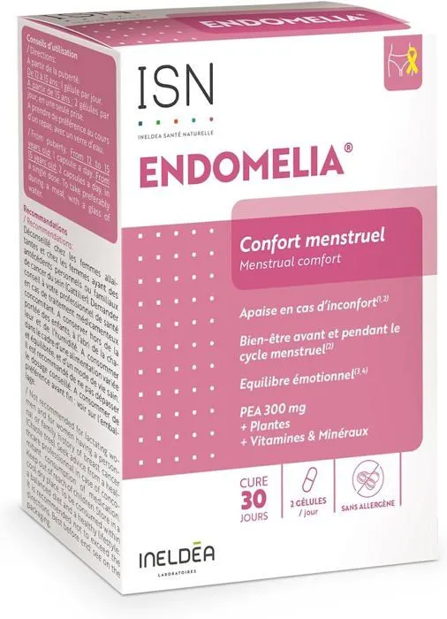 ISN - ENDOMELIA - Confort menstruel - Plantes, Vitamines & Minéraux - Equilibre émotionnel - Cure 30j-0