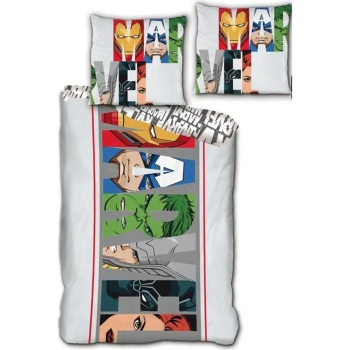 Parure de lit enfant Avengers Marvel - Gris - Synthétique - Autres motifs - Enfant-0
