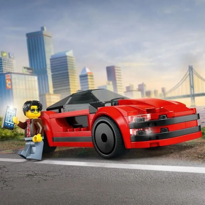 LEGO City 60448 La voiture de sport rouge - Jouet de construction pour garçon dès 5 ans-1