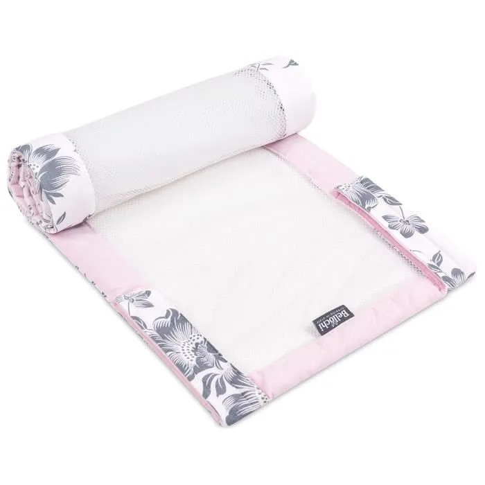 Bellochi Tour de Lit Bébé 360x30 cm - - Tour de Lit Souple Universel - Contour de Lit Bébé - Pink Berry-0