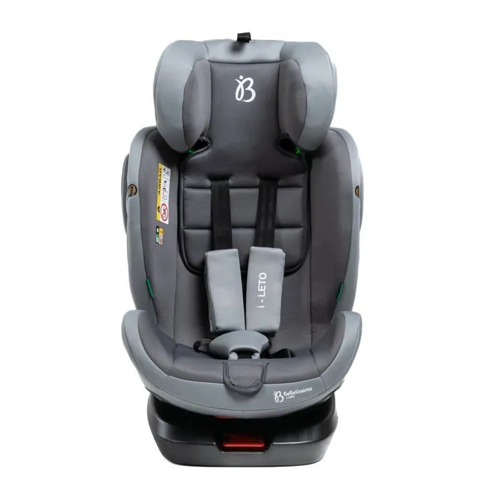 BEBELISSIMO - Siège auto Isofix - pivotant 360 ° - 40-150cm - 0-36kg - i-size - Leto - gris - protections latérales-3