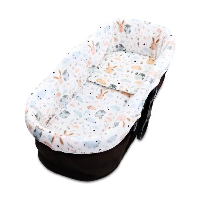 Bordure pour poussettes - housse pour poussettes nid de bain pour bébé accessoires ensemble 3 pièces coton Hiboux-0