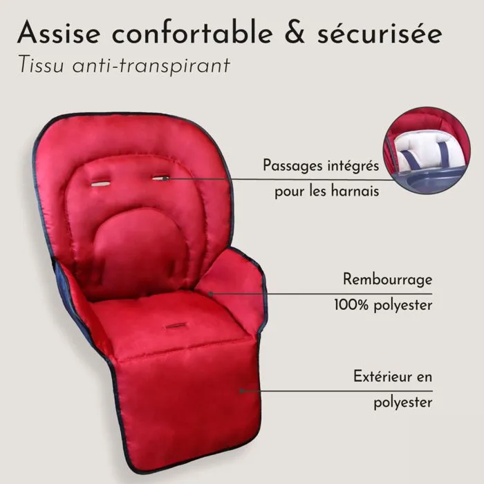 Housse d'assise pour chaise haute bébé enfant gamme Ptit - Lou - Monsieur Bébé-2