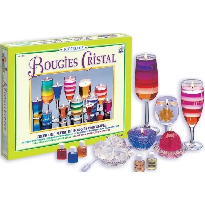 Kit bougies cristal SENTOSPHERE - transparentes et personnalisables - Mixte - A partir de 9 ans-0