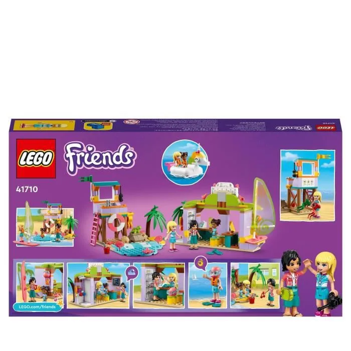 LEGO 41710 Friends Animation et Surf à la Plage, Jouet avec Bouée Licorne et Tortue, Figurine Secouriste, Garçons et Filles Dès 6 An-5