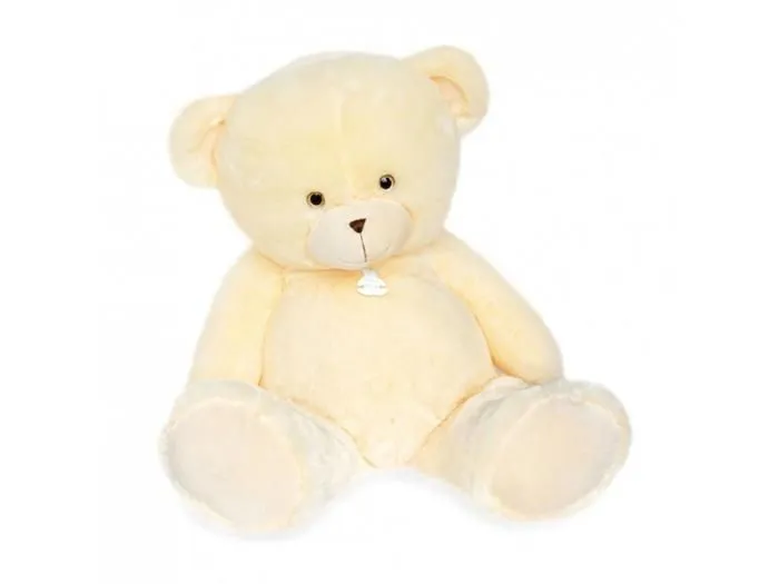 Peluche - Histoire d'Ours - Bellydou - 90 cm - Crème - Doux et Soyeux-0