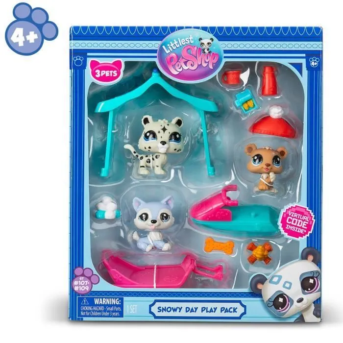 Pack à thème 3 Pets - BANDAI - Littlest Pet Shop Neige - Animaux et accessoires-6