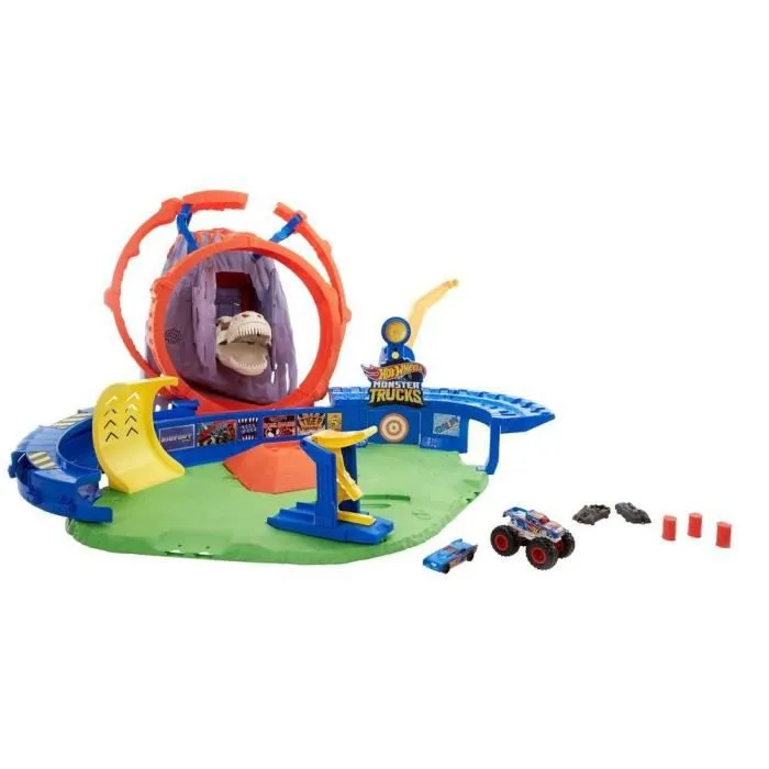 Hot Wheels - Monster Trucks Le Volcan du T-Rex - Piste pour petites voitures - Dès 4 ans-1