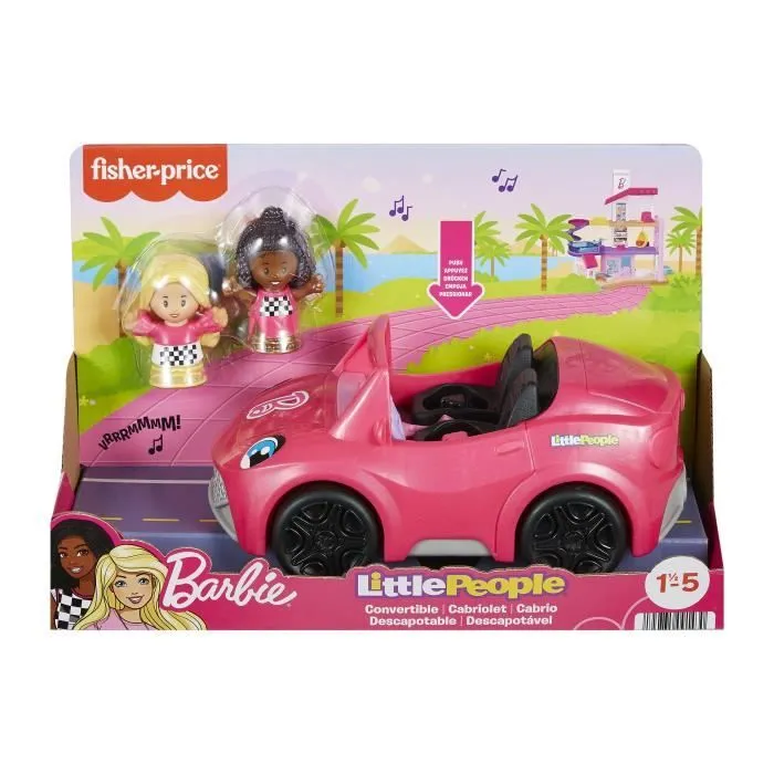 FISHER-PRICE COFFRET LITTLE PEOPLE CABRIOLET DE BARBIE AVEC 1 VÉHICULE-0