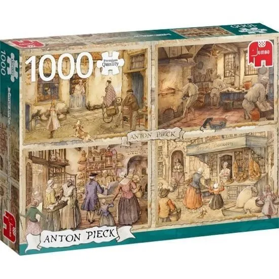 Puzzle 1000 pièces - JUMBO - Anton Pieck Bakers du 19ème siècle - Villes - Mixte - Blanc-0