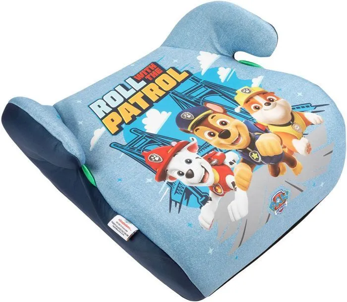 Tataway Siège auto rehausseur Paw Patrol i-Size ECE R129 pour enfants 125-150 cm, graphismes Chase, Rubble et Marshall, fond bleu-0