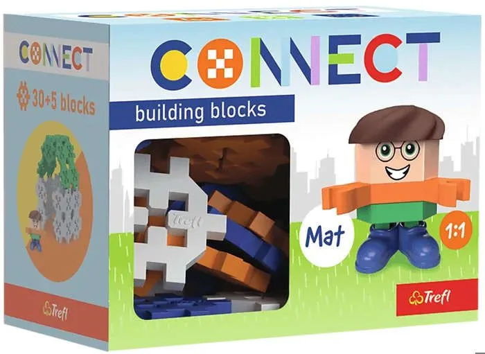 Jeu de briques de construction Connect figures colorées Mat 35 éléments Trefl-2
