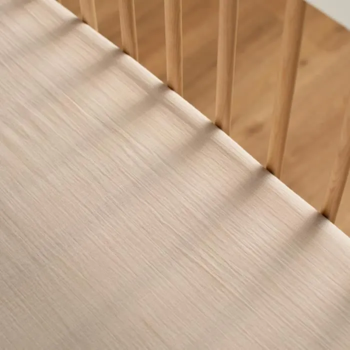 Drap housse en gaze de coton à carreaux 70x140 Beige-2