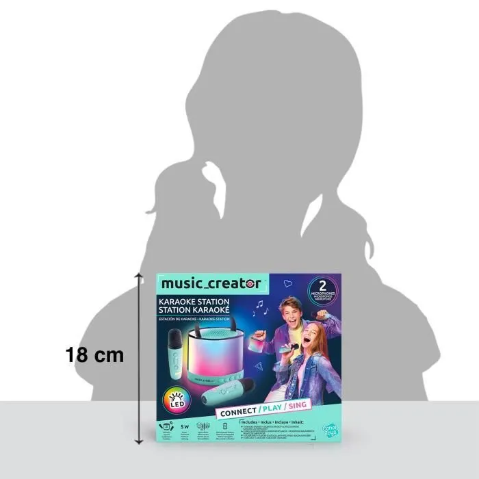 Canal Toys - Music Creator - Mini Station Karaoké - Enceinte lumineuse avec 2 microphones sans fil - INF 044-5