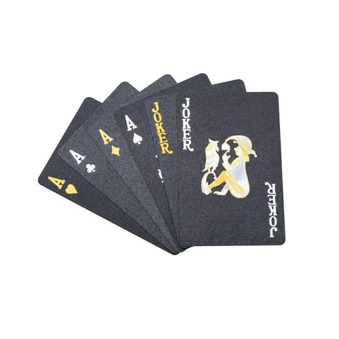 Lot de 3 Jeux de 54 Cartes "Waterproof" 8cm Noir-1