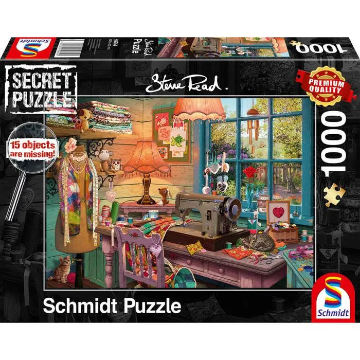 Puzzle 1000 pièces : Puzzle secret : Atelier de couture-1