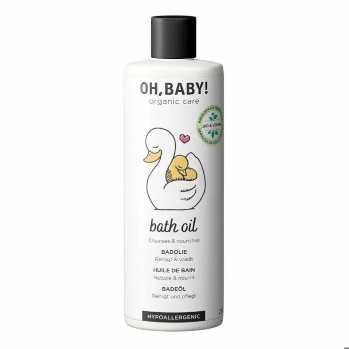 Oh, Baby! Huile de Bain Bio Bébé – Flacon 250 ml – Soin Nourrissant Sans Rinçage – Prébiotiques & Huile de Tournesol-0