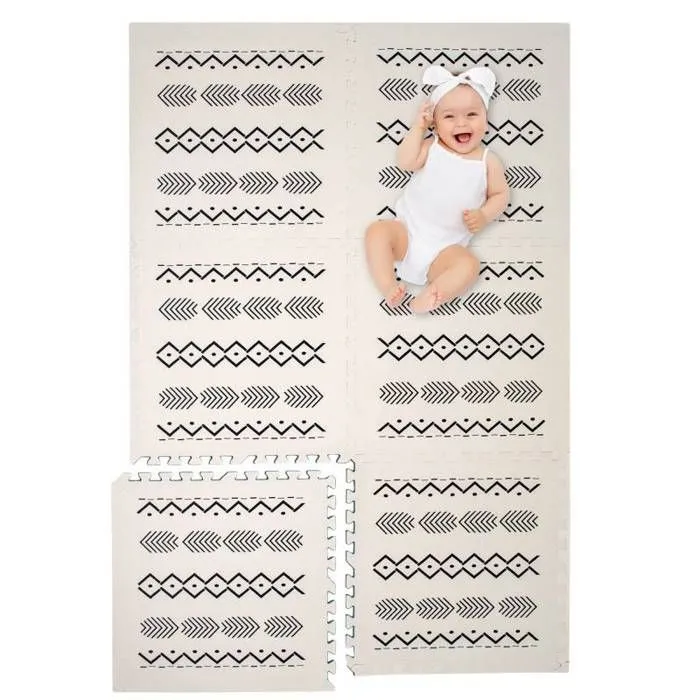 Tapis d éveil et jeux Enfant Puzzle Tribal - 120 x 180 cm - Géant - Mousse EVA sûre et durable - Kidolo-1
